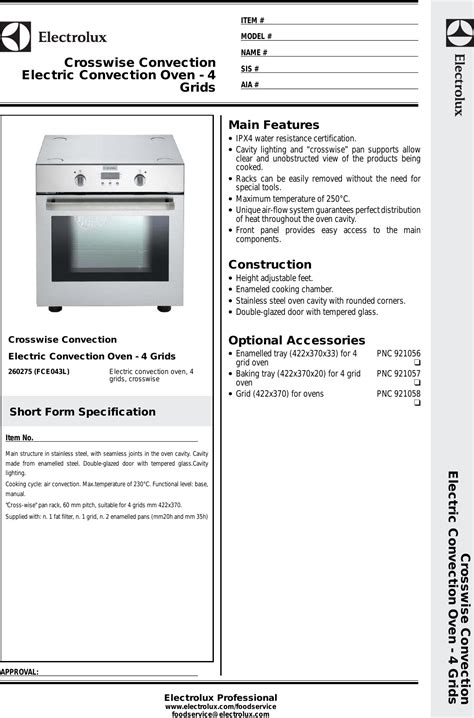 electrolux oven user manual